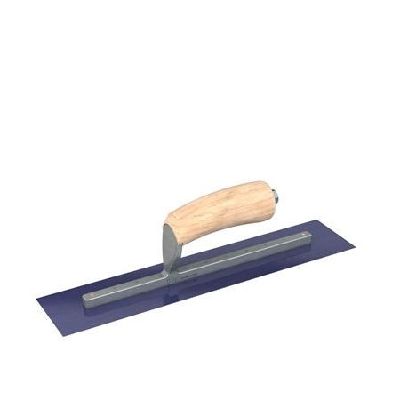 Bon Tool Ultra Flex Blue Steel Finishing Trowel - Sqaure End - 14" x 3" with Camel Back Wood Handle 66-320